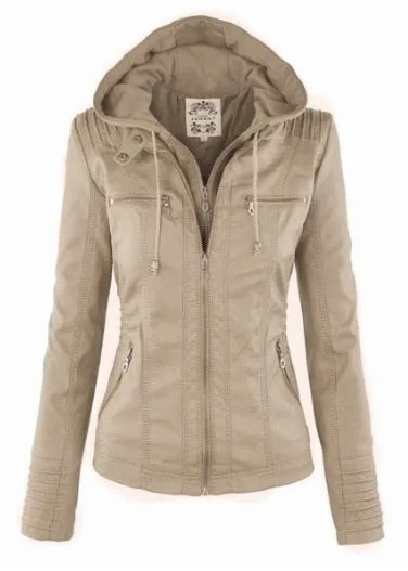 Heidi-Mode | Lederjacke mit Kapuze für Frauen