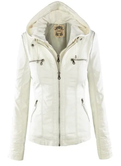 Heidi-Mode | Lederjacke mit Kapuze für Frauen