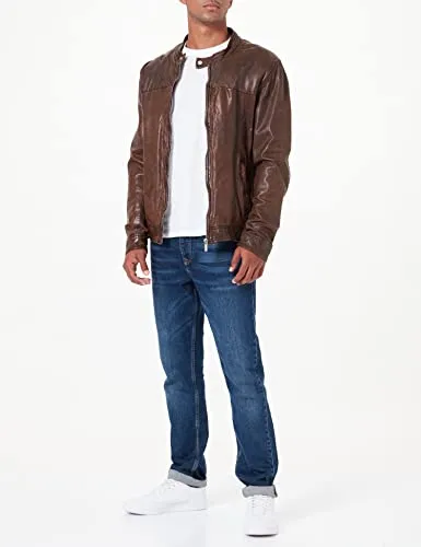 Oakwood Herren Lederjacke Echtleder 60901, Gr. Large (Herstellergröße: L), Braun (Marron)