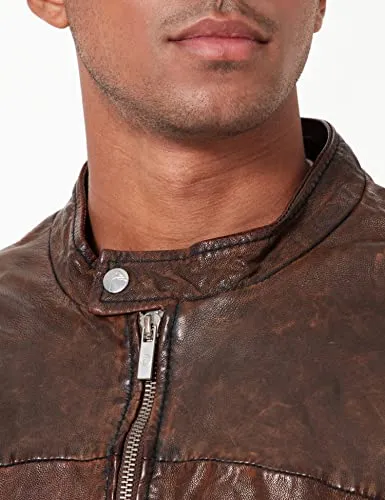 Oakwood Herren Lederjacke Echtleder 60901, Gr. Large (Herstellergröße: L), Braun (Marron)