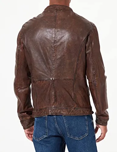 Oakwood Herren Lederjacke Echtleder 60901, Gr. Large (Herstellergröße: L), Braun (Marron)