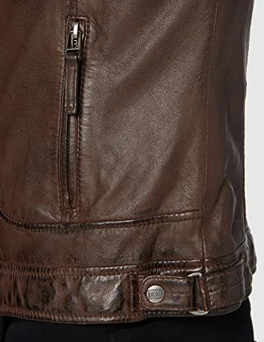 Oakwood Herren Lederjacke Echtleder 60901, Gr. Large (Herstellergröße: L), Braun (Marron)